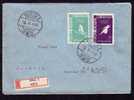 Olympic Games  Mellbourne,2 STAMP ON REGISTRED COVER,ROMANIA. - Zomer 1956: Melbourne