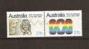 Timbre(s) Neuf(s) D'australie , 50 Ans De La Commissioon Australienne De Diffusion, Speaker, Micro, Logo ABC, Ondes - Neufs