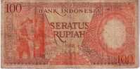 Billet Bank Indonesia - 100 Seratus Rupiah De 1958 - Indonésie