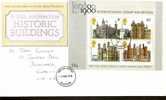 Great Britain 1978 Historic Buildings. FDC. Glasgow Postmark (Mini Sheet) - 1971-1980 Decimal Issues