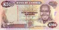 ZAMBIE   500 Kwacha  Non Daté (1991)   Pick 35a     ***** BILLET  NEUF ***** - Zambia