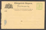 Bayern Bayern Kingdom Königreich 3 Pf. Postal Stationery Ganzsache Entier Postkarte (Unused) - Postwaardestukken