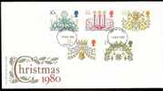 Great Britain 1980  Christmas  FDC.  Perth Postmark - 1971-80 Ediciones Decimal