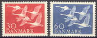 Denmark 1956 Mi. 364-65 NORDEN Tag Des Nordens Nordic Day Issue Swans Bird Vogel Oiseau Complete Set MH* - Ongebruikt