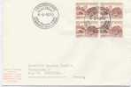 Greenland FDC Block Of 4 4.5.1970 25th Anniversary Of The Liberation Of Denmark Sent To Sweden - FDC