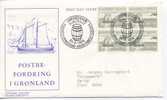 Greenland FDC In Block Of 4 21.2.1974 Long Boat  With Cachet Sent To Denmark - Autres & Non Classés