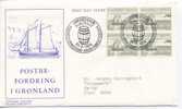 Greenland FDC In Block Of 4 21.2.1974 Long Boat  With Cachet Sent To Denmark - Otros & Sin Clasificación