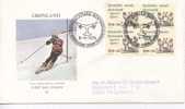 Greenland FDC Block Of 4 Sport 8-4-1976 With Cachet Sent To Denmark - Other & Unclassified