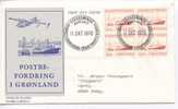 Greenland FDC Block Of 4 Aeroplane & Ship 11-10-1976 With Cachet Sent To Denmark - Other & Unclassified