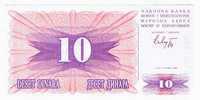 Bosnia-Herzegovina 10 Dinara -UNC-1992 Year - Bosnië En Herzegovina