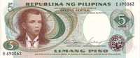 PHILIPPINES   5 Piso  Non Daté   Pick 143a  Signature 7    ***** BILLET  NEUF ***** - Filippijnen