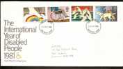 Great Britain 1981  International Year Of The Disabled  FDC.  Bromley,Kent Cancel - 1981-1990 Em. Décimales