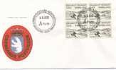 Greenland FDC Block Of 4 Woodcut Aron From Kangeq 4-9-1980 With Cachet - Other & Unclassified