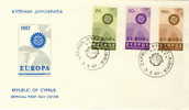 CYPRUS FDC MICHEL 292/94 EUROPA 1967 - 1967