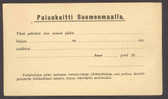 Finland Private Postal Stationery PRIVATE Print Ganzsache Entier 1883/84 Rückscheine Retour-kort Inom Finland - Postwaardestukken