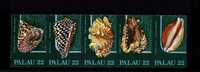 PALAU - 1986  SHELLS  STRIP   MINT NH - Palau