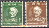 Ireland 1943 Mi. 91-92 William Rowan Hamilton Mathematician Complete Set MH* - Ongebruikt