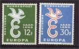 SARRE  1958   EUROPA  N° 421 . 422  Neuf  X X Paire - 1958