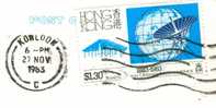 CHINE (HONG-KONG) : A Bird´s Eye View Of Singapore (circulée) Timbre (1983), Stamp, Terre, Parabole, Radar - Cartas & Documentos