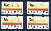 LITUANIE 1995, VALEURS KLUSSENDORF, DRAPEAU, COR POSTAL, 4 Valeurs, Neufs / Mint. R364 - Postzegels