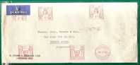 UK - 1955 VF METTER MECHANICAL CANCELLATION COVER From LEICESTER To BUENOS AIRES - G. STIBBE Company Closed Seal - Máquinas Franqueo (EMA)
