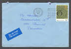 Great Britain Airmail Par Avion Label William Caxton 1476 Stamped Cover Lanark Scotland Cancel 1976 To Roskilde Denmark - Storia Postale
