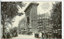 France Paris La Boulevard Et La Porte Saint-Denis Car Cars Transport - Nahverkehr, Oberirdisch