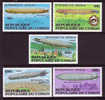 REP. POPULAIRE DU CONGO : 1977 : Y.458-62** : TRANSPORT,LUCHTVAART,AVIATION, ZEPPELIN, - Zeppelins