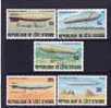 REPUBLIQUE DE COTE D’IVOIRE : 1977 : Y.434-38** : TRANSPORT,LUCHTVAART,AVIATION, ZEPPELIN, - Zeppelines