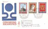 23553)lettera F.D.C. Congresso Eucaristico Con 25£+75£+300£ Vaticane Da Città Del Vaticano A Città - Storia Postale