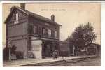 Cpa BARLIN La Gare Chef De Gare Enfants Quai Animé - Barlin