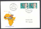 Switzerland Mittelholzer Afrika Gedenkflug 1927-1977 Zürich-Gao Mali Elephant In Cancel Africa Map - First Flight Covers