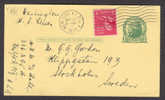 United States Postal Stationery Ganzsache Ship Mail Schiffspost S/S Washington U.S. Liner New York 1939 Stockholm Sweden - 1921-40