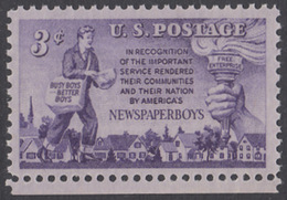 !a! USA Sc# 1015 MNH SINGLE W/ Bottom Margin - Newspaper Boys - Neufs