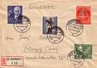 Berlin R-Brief Mif Minr.117,118,120,124 Aschaffenburg 7.3.55 - Briefe U. Dokumente