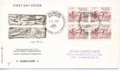 Greenland FDC In Block Of 4 2-8-1982 1000 Years Issue With Cachet Sent To Denmark - Andere & Zonder Classificatie