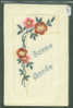 BONNE ANNEE - CARTE BRODEE - FLEURS - TB - Altri & Non Classificati