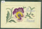 BONNE ANNEE - CARTE BRODEE - FLEURS - TB - Altri & Non Classificati