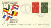 NEDERLAND FDC MICHEL 735/36 EUROPA 1959 - 1959