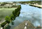 CPSM EN AVION AU DESSUS DE ANSE La Saone ( Péniche) - Anse