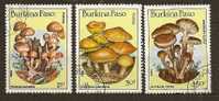 BURKINA FASO   - Funghi, Champignons -1985- N. 676-678-311 Aerea/US - Burkina Faso (1984-...)