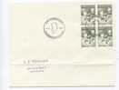 Greenland FDC Block Of 4 16-3-1961 DRUMDANCE  Sent To Denmark - Sonstige & Ohne Zuordnung