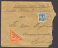 Sweden Wermlands Enskilda Bank Torsby Cash On Delivery Cover 1916 Postförskott Label 95 King Gustav V 20 öre Blue - Storia Postale