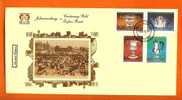 RSA 1986 3x Enveloppe Mint Silked Gold 100 Years Johanneburg 678-681 - Covers & Documents