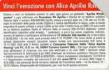 # ITALY A65 Vinci L'emozione Con Alice (31.12.2003)     Tres Bon Etat - Públicas  Publicitarias