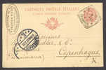 Italy King Umberto Postal Stationery Ganzsache Intero Cartolina Postale Resina 1897 To Copenhague Danimarca - Entiers Postaux