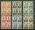 PORTUGAL N° 553 à 558 ** Rares En Blocs De 4 Superbes - Unused Stamps
