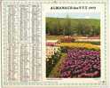 Almanach Des Ptt 1973 Oberthur( Parterres De Tulipes) Etles Gorges Du Tarn En Automne Region Parisienne - Grossformat : 1971-80