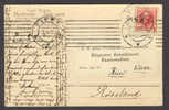Denmark 10 øre King Frederik VIII On PPC Postcard 1908 To Kiew Russia Early TMS Cancel - Lettres & Documents