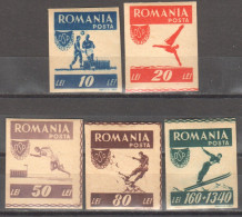 Rumänien; 1946; Michel 1000/4 B **; Werbung Für Den Volkssport; Sport - Unused Stamps